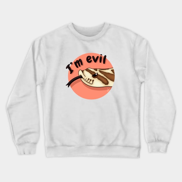 Cute Normal Western Hognose Snake, "I'm evil" Crewneck Sweatshirt by anacecilia